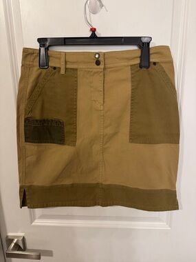 Orvis Two-Tone Olive and Khaki Patch Pocket Mini Skirt